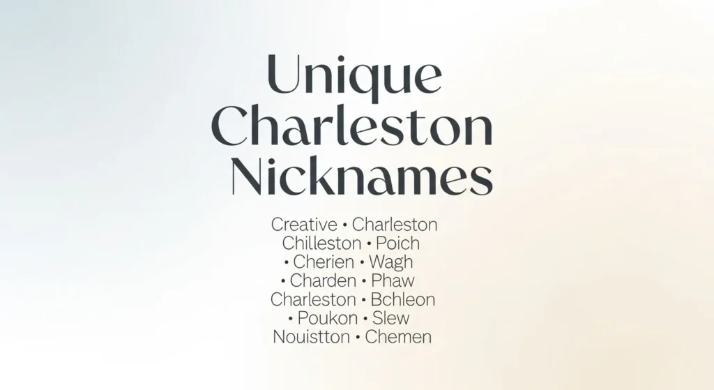 Unique Charleston Nicknames