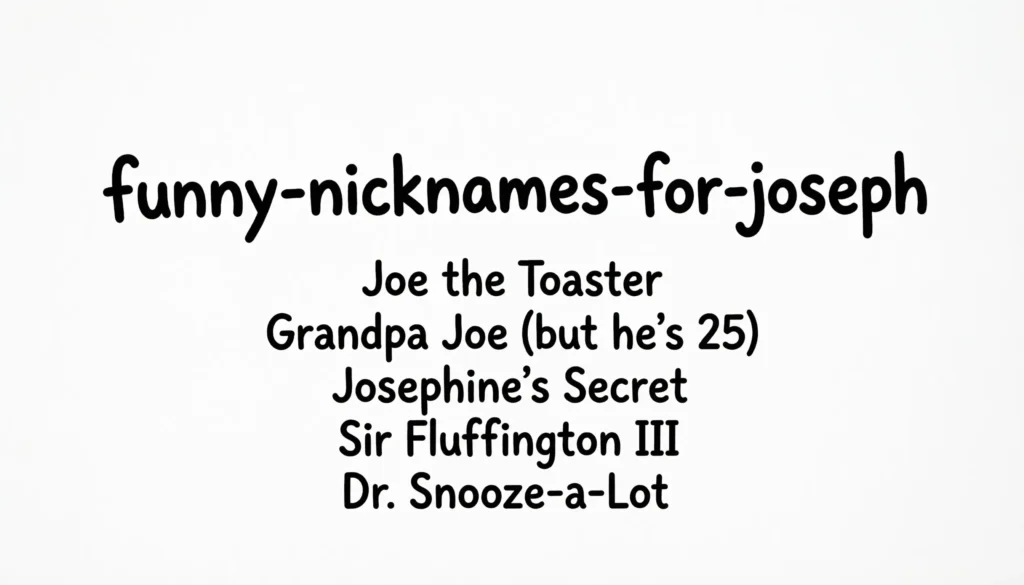 Funny Nicknames for Joseph